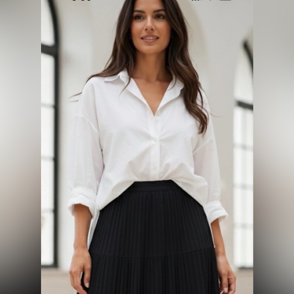 Designs By Julie Black Crushed Crinkle Flared Super Maxi Pull On Skirt Women M - Picture 9 of 12